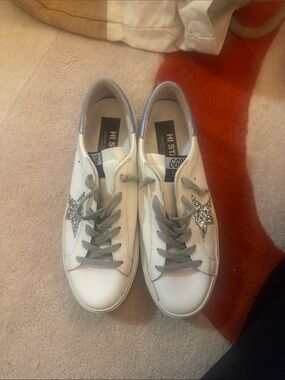 Golden Goose White Sneakers with Silver Star